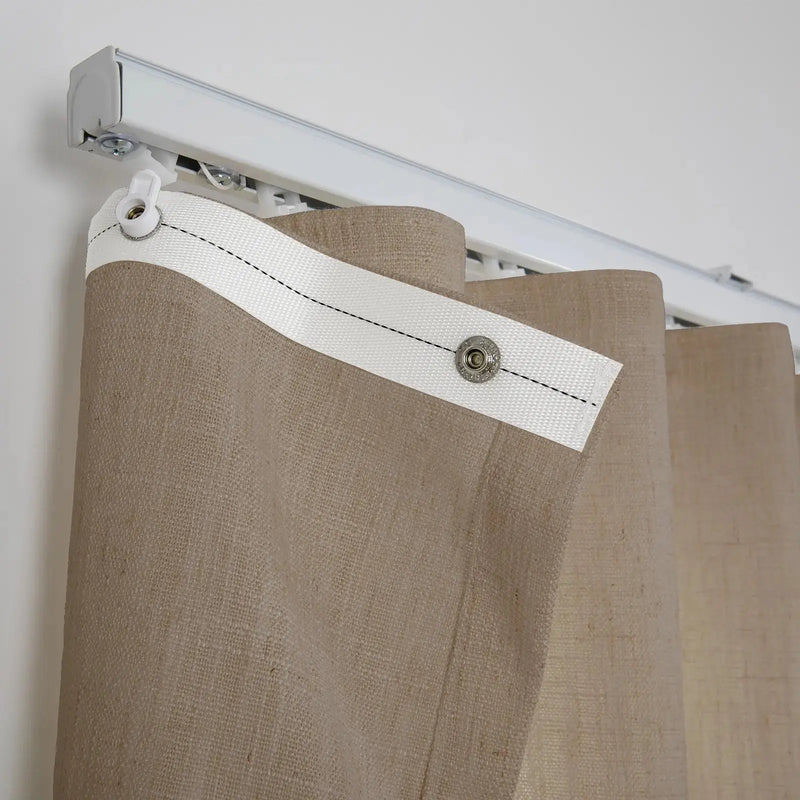 Liz Linen Ripple Fold Drapery with Snap Tape - Lora Track- -TWOPAGES