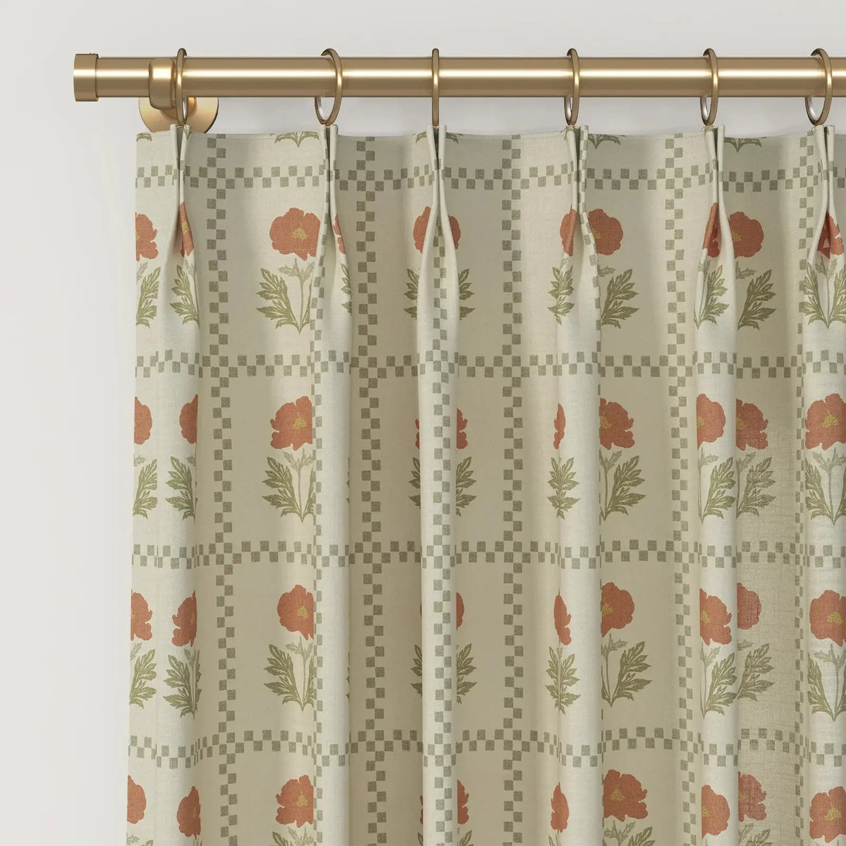 Sabrina Ramkhelawan x TWOPAGES Artisanal Canyon Grove Printed Cotton Pleated Curtains