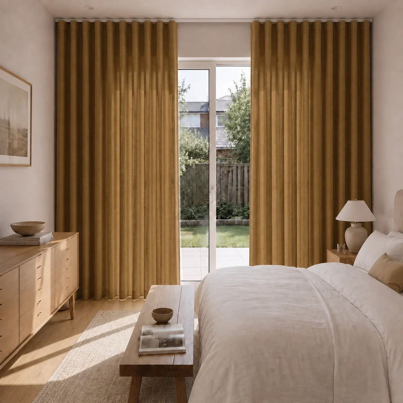 Birkin Velvet S-fold Curtains with Belt Hook - Lora Track