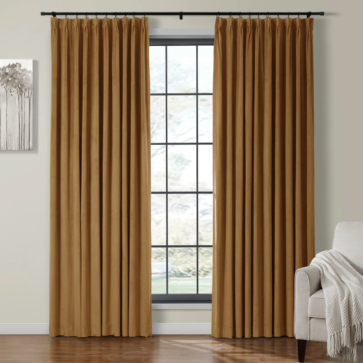 Birkin Velvet Pleated Curtains