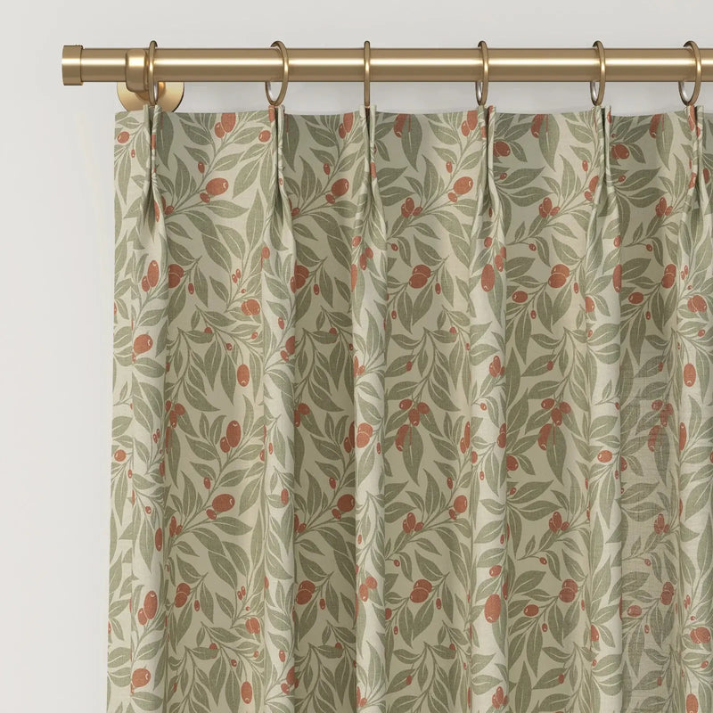 Sabrina Ramkhelawan x TWOPAGES Artisanal Canyon Grove Printed Cotton Pleated Curtains
