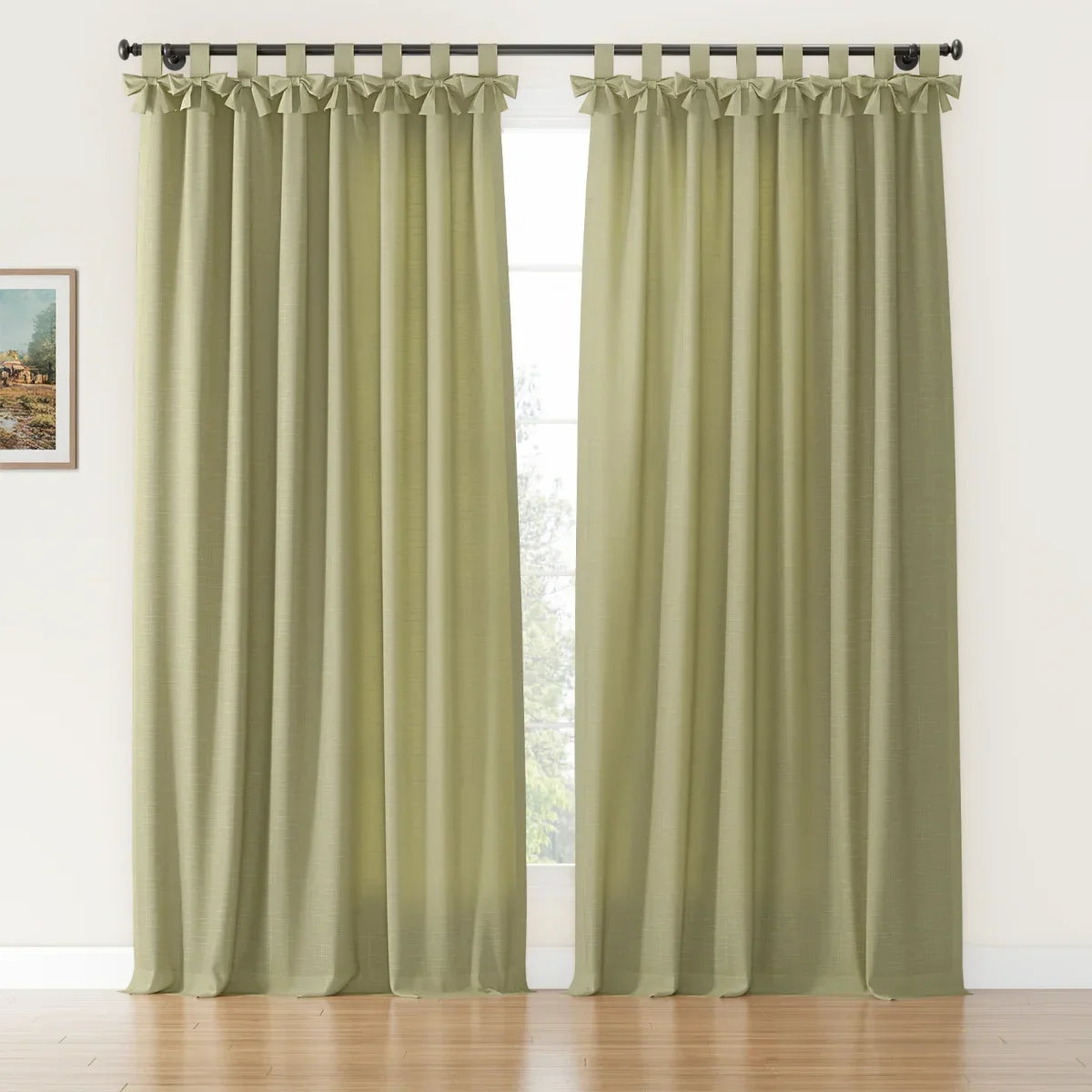 Jawara Textured Linen Cotton Tie Top Curtains