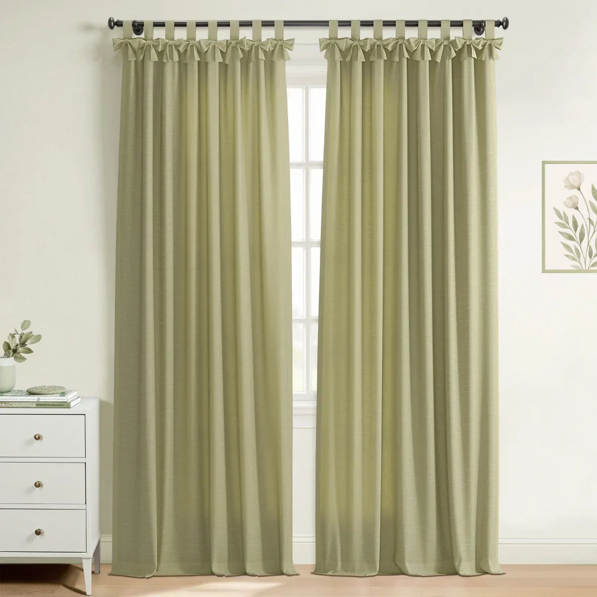 Jawara Textured Linen Cotton Tie Top Curtains