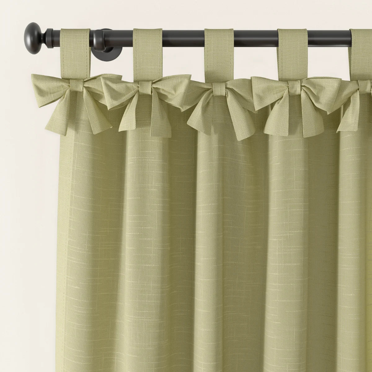 Jawara Textured Linen Cotton Tie Top Curtains