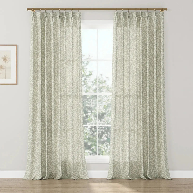 Leah Berin x TWOPAGES Vinework Garden Botanical Printed Cotton Pleated Curtains
