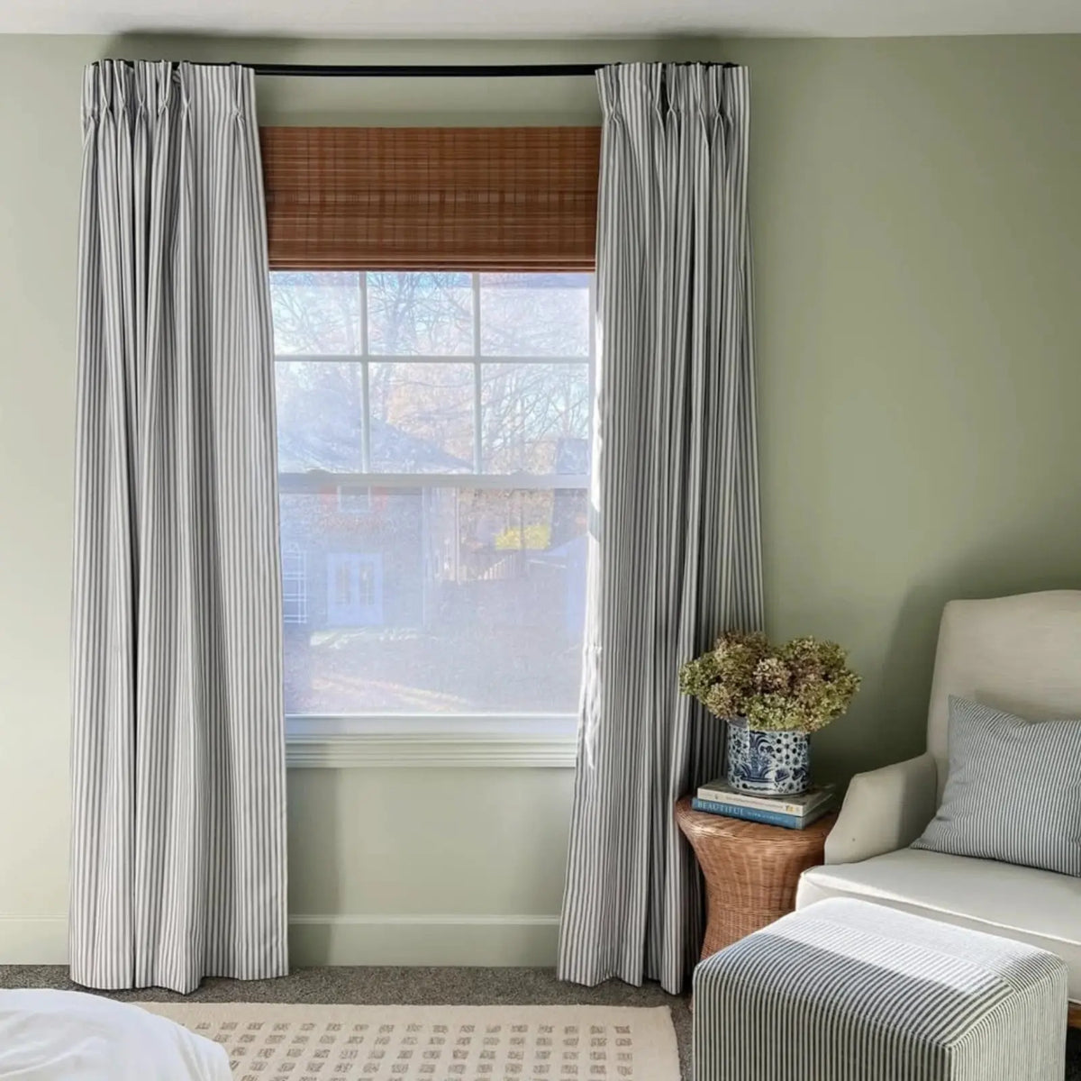 Britt Bengoechea x TWOPAGES Cottage Floral Printed Linen Cotton Pleated Curtains