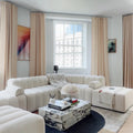 Liz Linen Ripple Fold Curtain with Belt Hook - Lora Track- -TWOPAGES