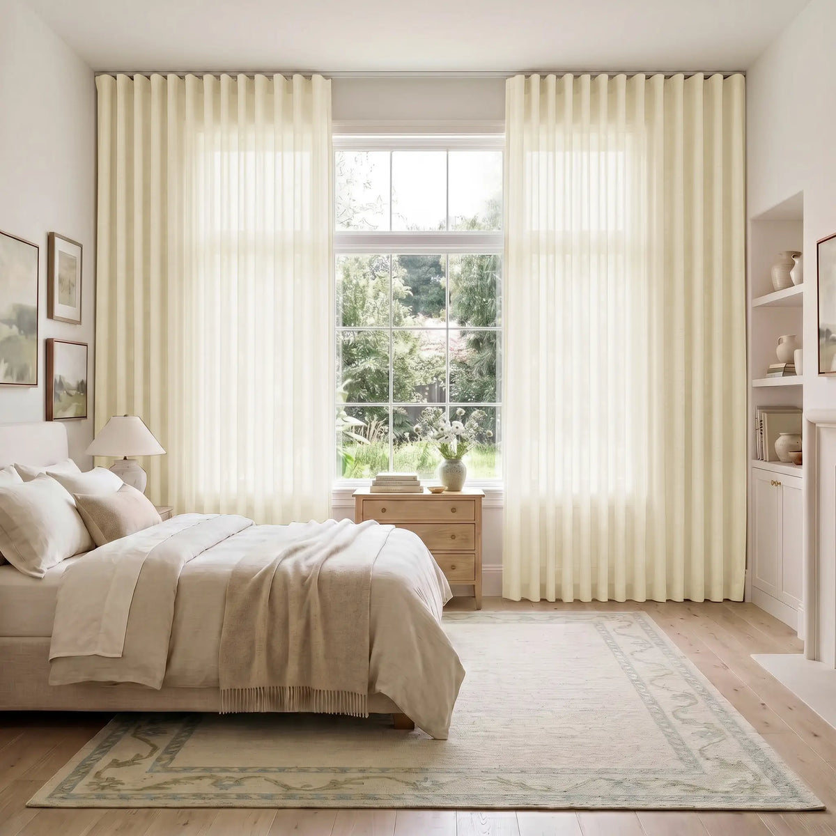 Liz Linen S-fold Curtain with Belt Hook - Leo Track