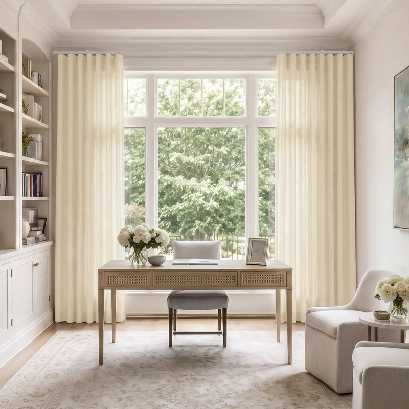 Liz Linen S-fold Curtain with Belt Hook - Leo Track