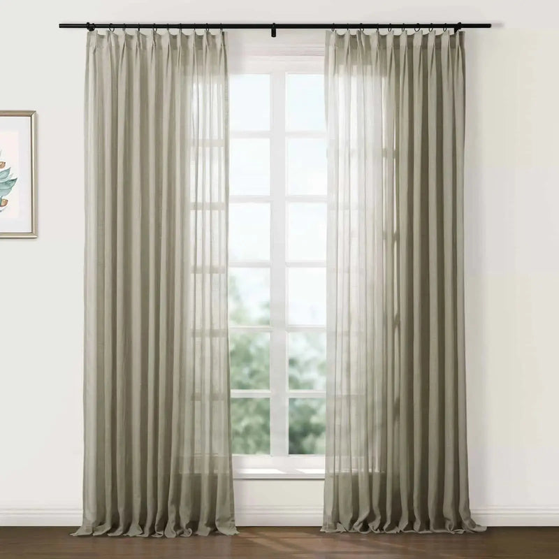 Flynn Airy Lightweight Pleated Sheer Curtain