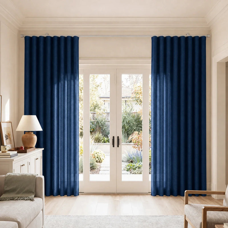 Birkin Velvet S-fold Curtains with Belt Hook - Cato Traverse Rod