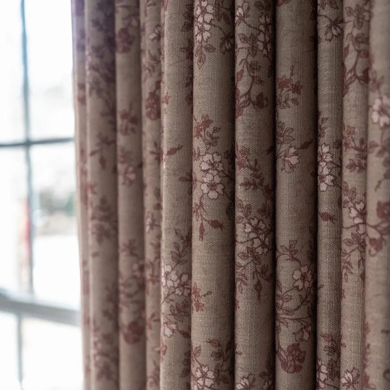 Sara Le x TWOPAGES Vintage Printed Linen Pleated Curtains