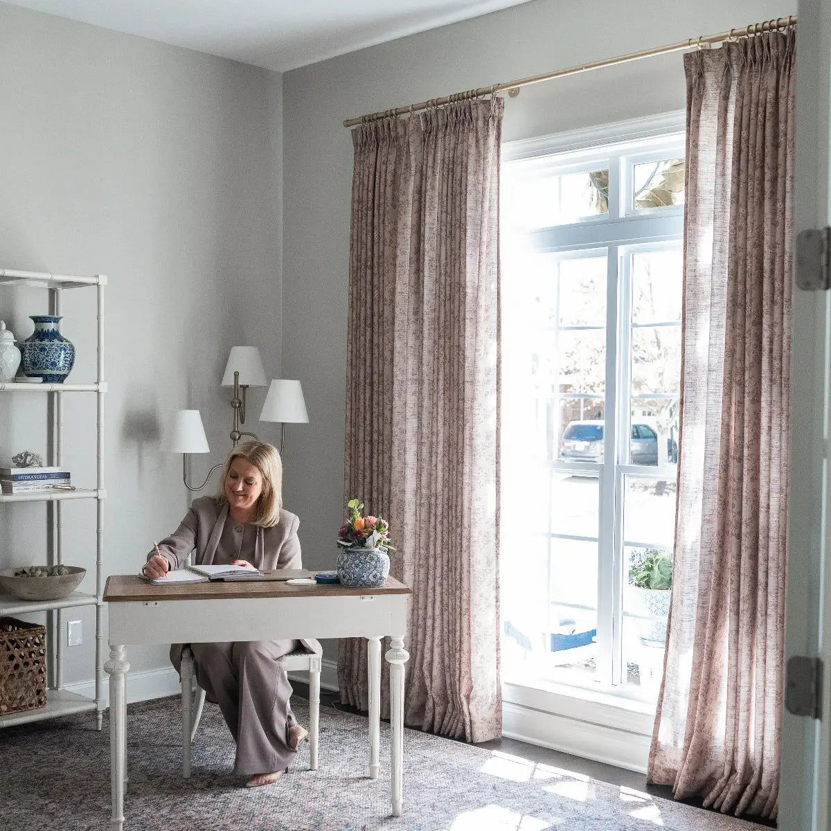 Sara Le x TWOPAGES Vintage Printed Linen Pleated Curtains