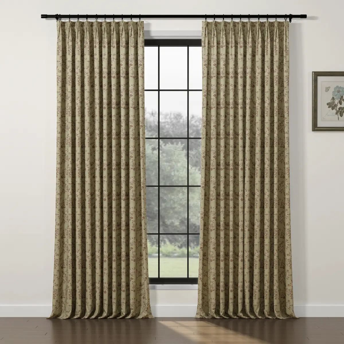 Sara Le x TWOPAGES Vintage Printed Linen Pleated Curtains