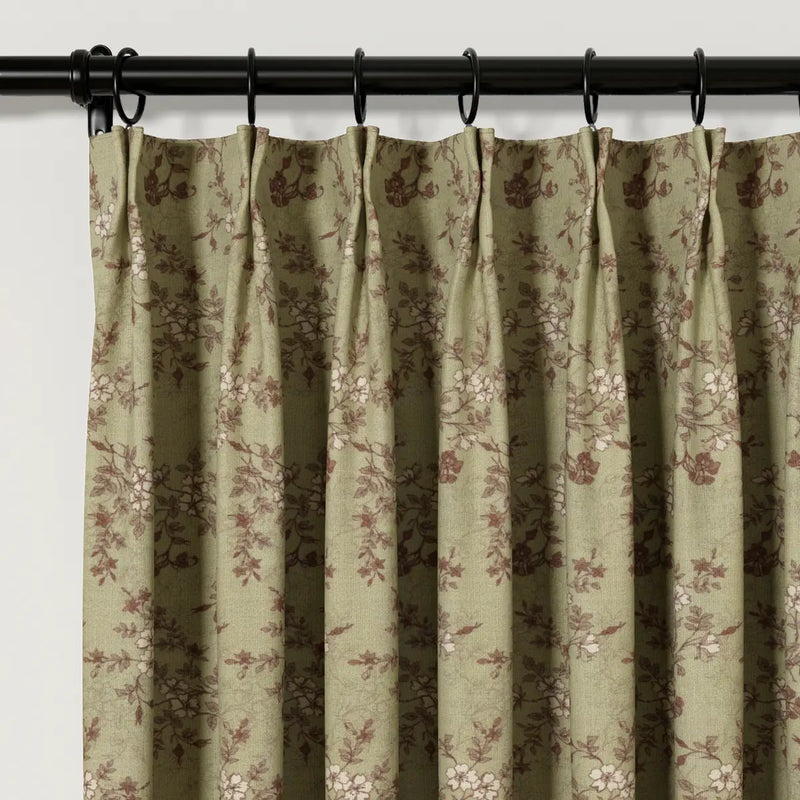Sara Le x TWOPAGES Vintage Printed Linen Pleated Curtains