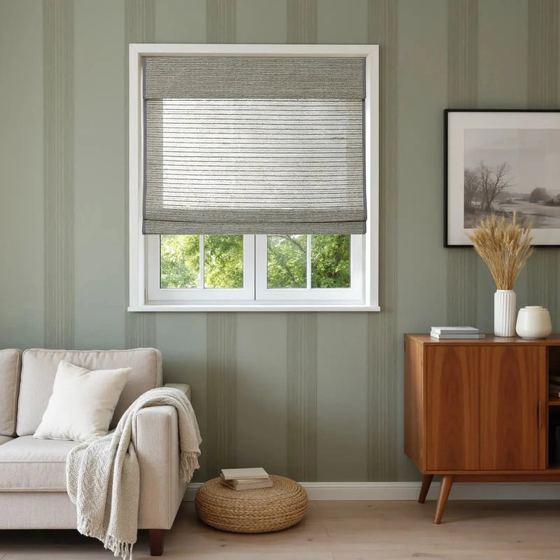 Rae Natural Ramie Flax Woven Wood Blinds - Series C