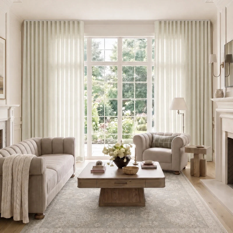 Isabella Cotton S-fold Curtains with Belt Hook - Lora Track