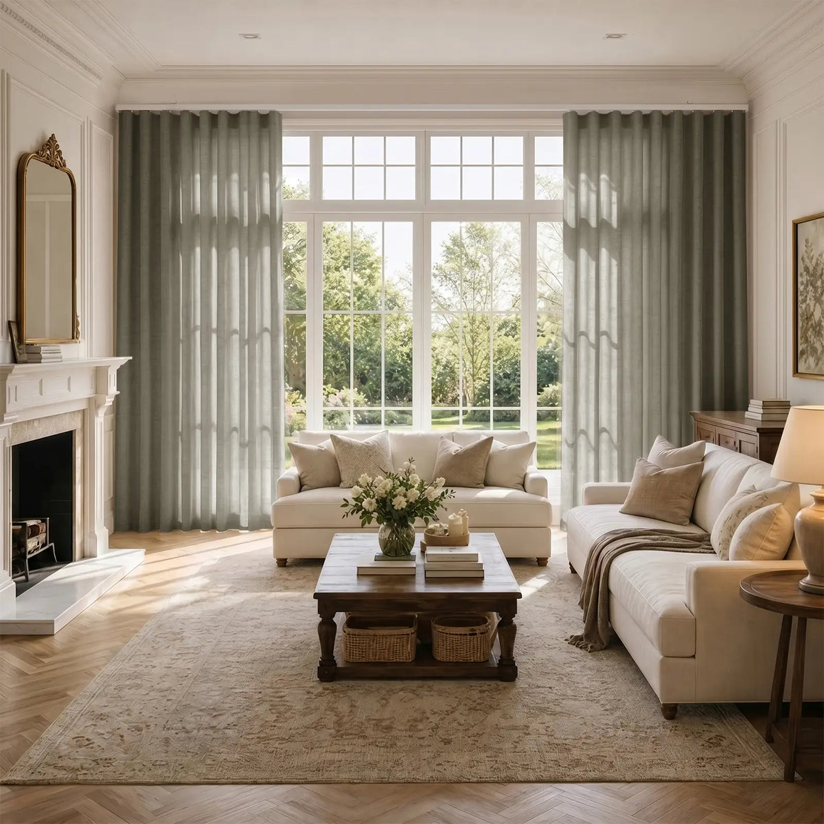 Liz Linen S-fold Curtain with Belt Hook - Lora Track