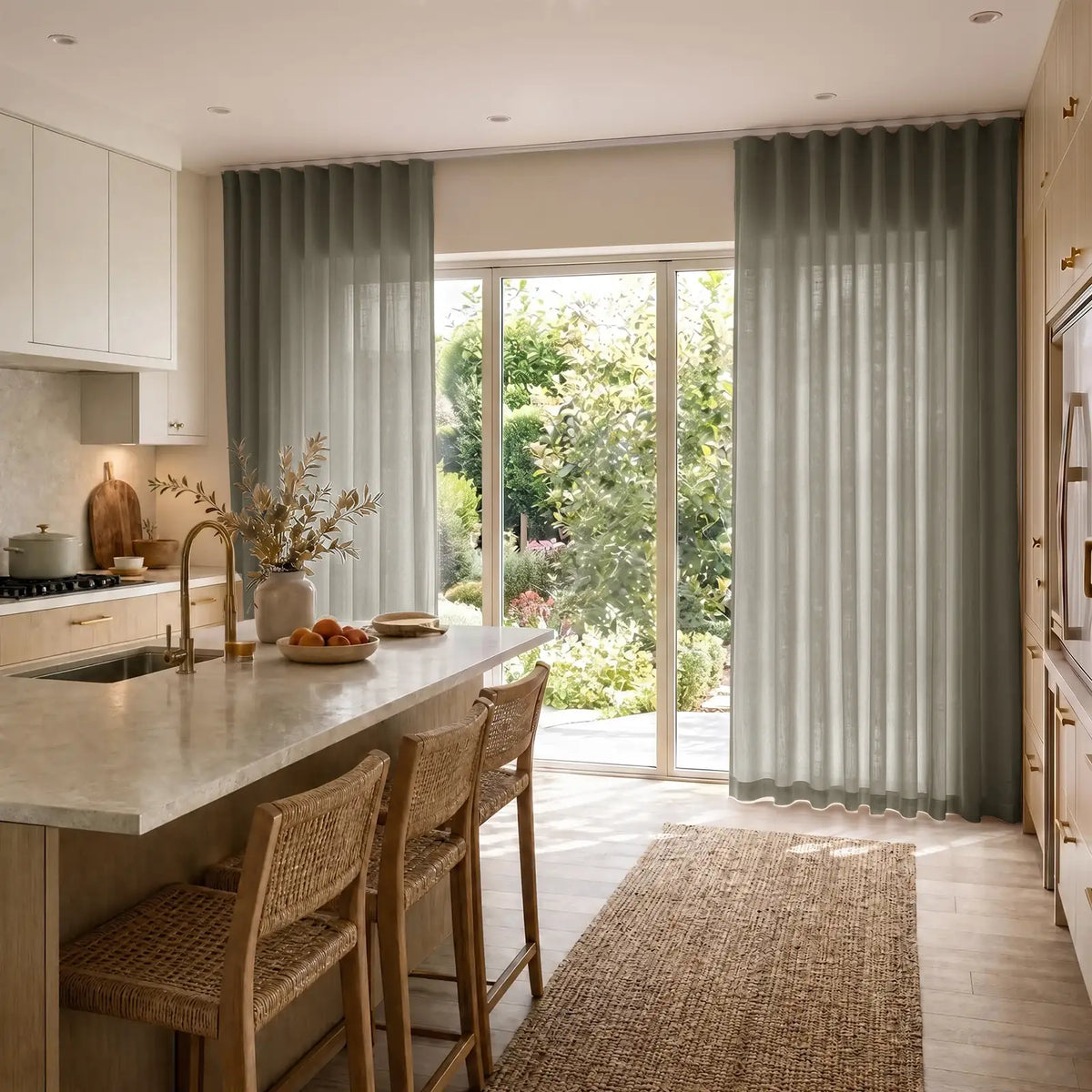 Liz Linen S-fold Curtain with Belt Hook - Lora Track