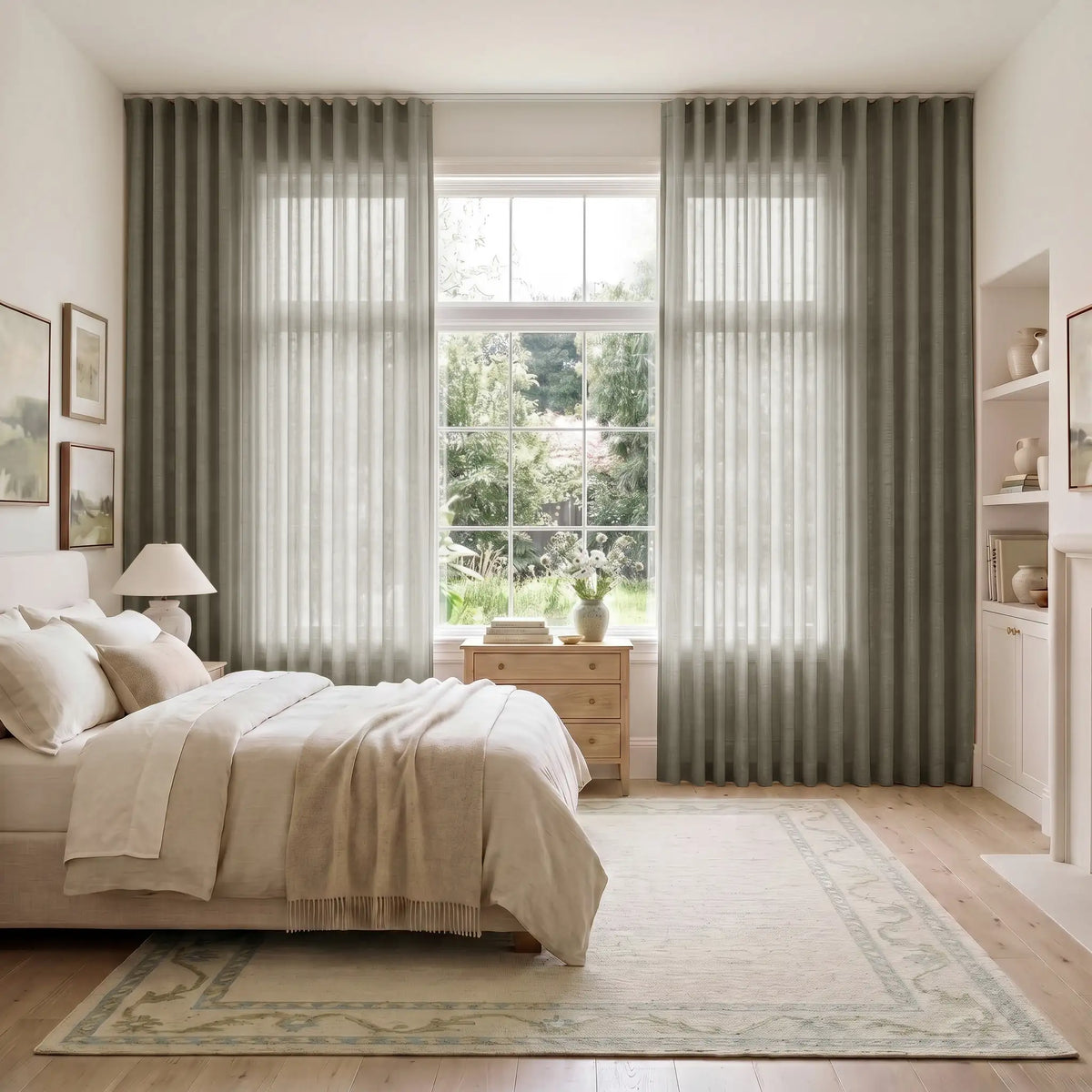 Liz Linen S-fold Curtain with Belt Hook - Leo Track