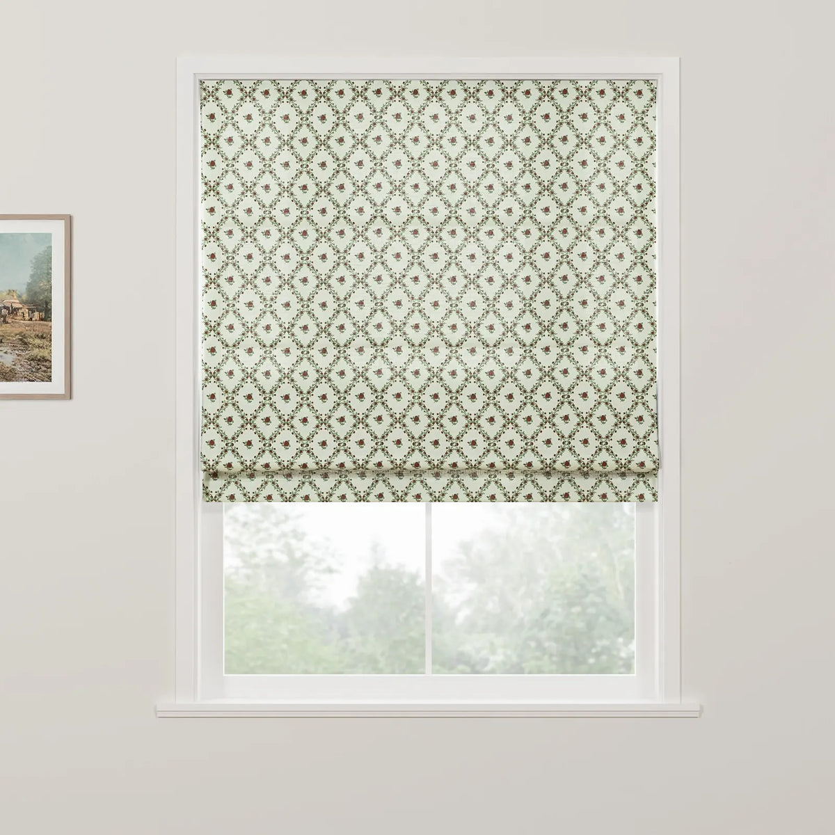 Britt Bengoechea x TWOPAGES Floral Print Linen Cotton Roman Blind Cordless