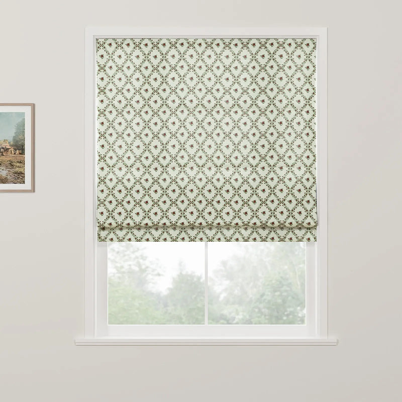 Britt Bengoechea x TWOPAGES Floral Print Linen Cotton Roman Blind Cordless
