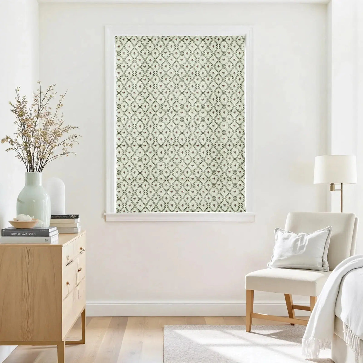 Britt Bengoechea x TWOPAGES Floral Print Linen Cotton Roman Blind Cordless