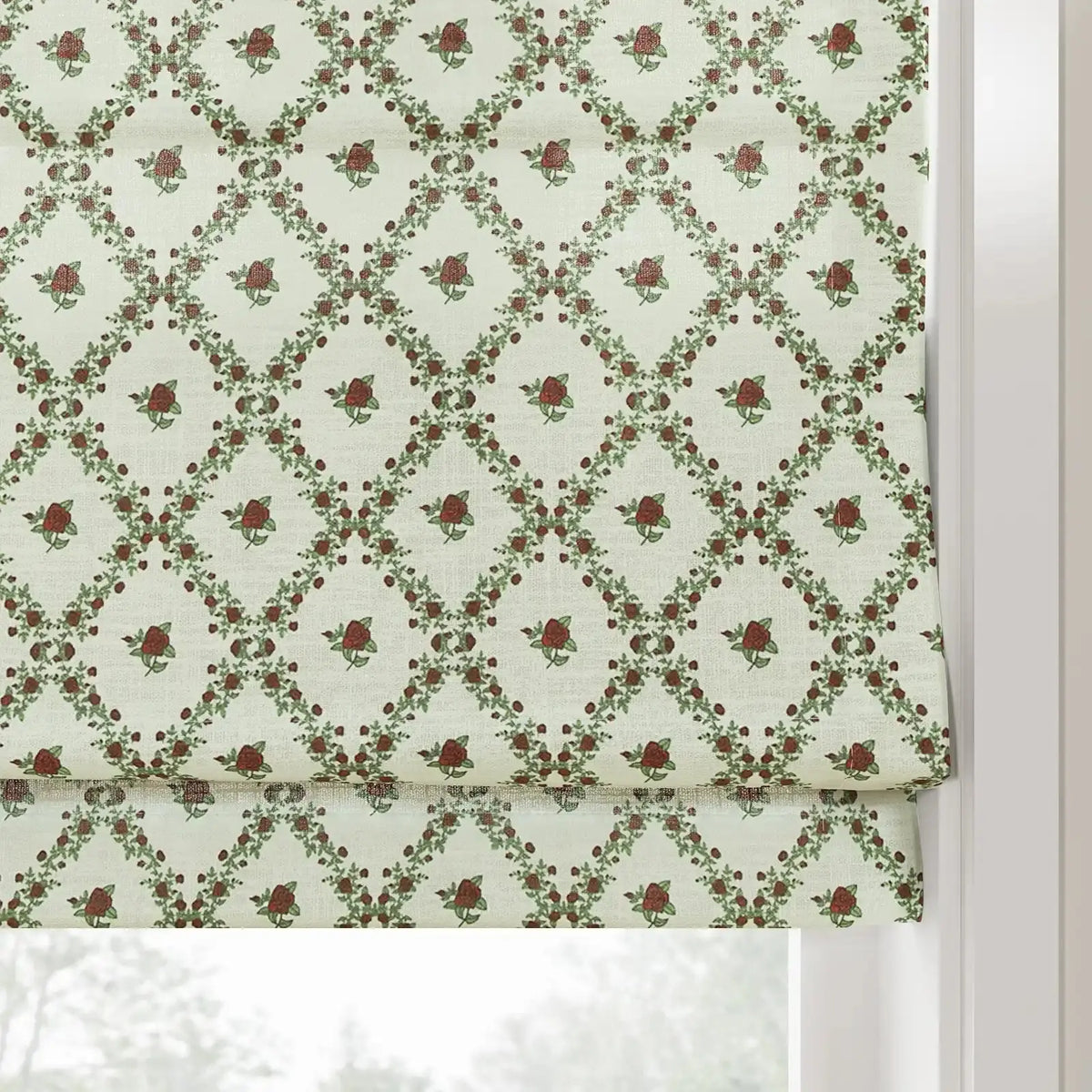 Britt Bengoechea x TWOPAGES Floral Print Linen Cotton Roman Blind Cordless