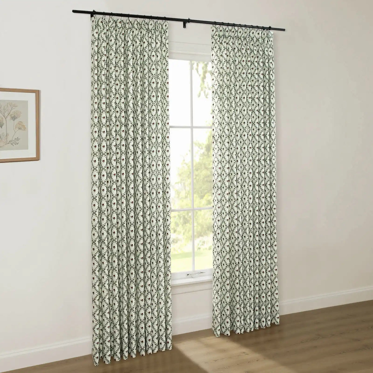 Britt Bengoechea x TWOPAGES Cottage Floral Printed Linen Cotton Pleated Curtains