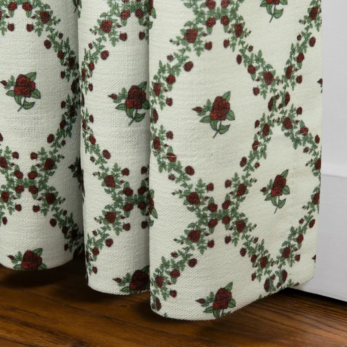 Britt Bengoechea x TWOPAGES Cottage Floral Printed Linen Cotton Pleated Curtains