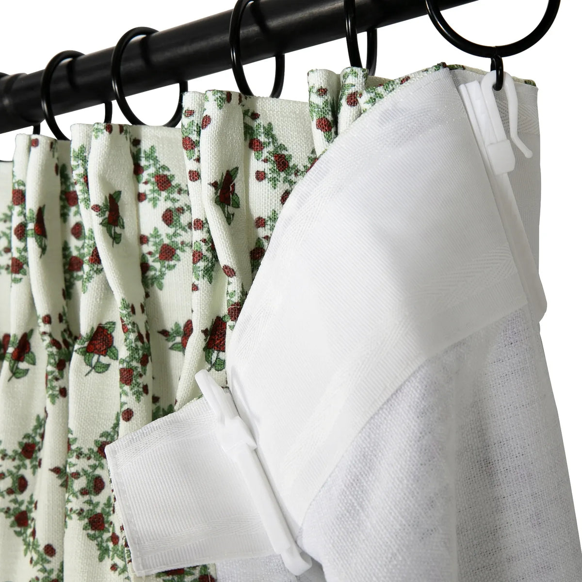 Britt Bengoechea x TWOPAGES Cottage Floral Printed Linen Cotton Pleated Curtains