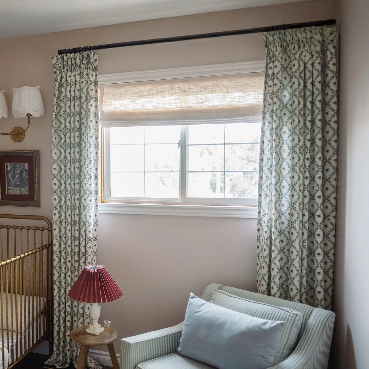 Britt Bengoechea x TWOPAGES Cottage Floral Printed Linen Cotton Pleated Curtains