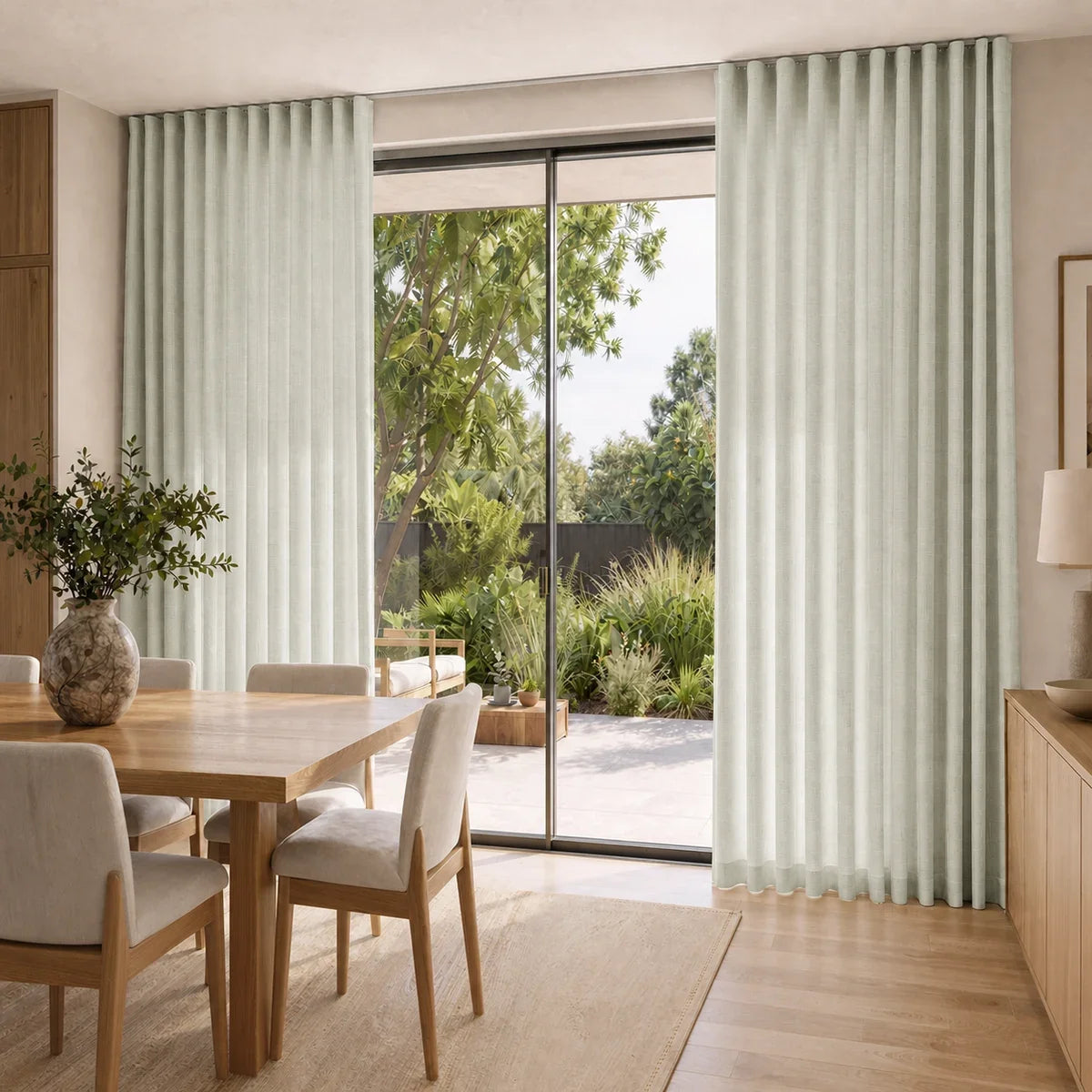 Isabella Cotton S-fold Curtains with Belt Hook - Leo Track