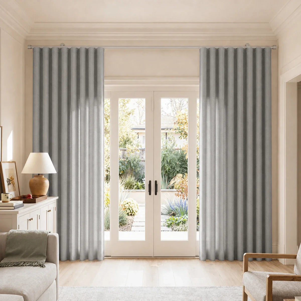 Birkin Velvet S-fold Curtains with Belt Hook - Cato Traverse Rod