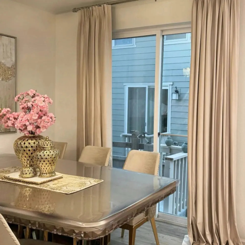 Veda Lustrous Cotton Velvet Pleated Curtains