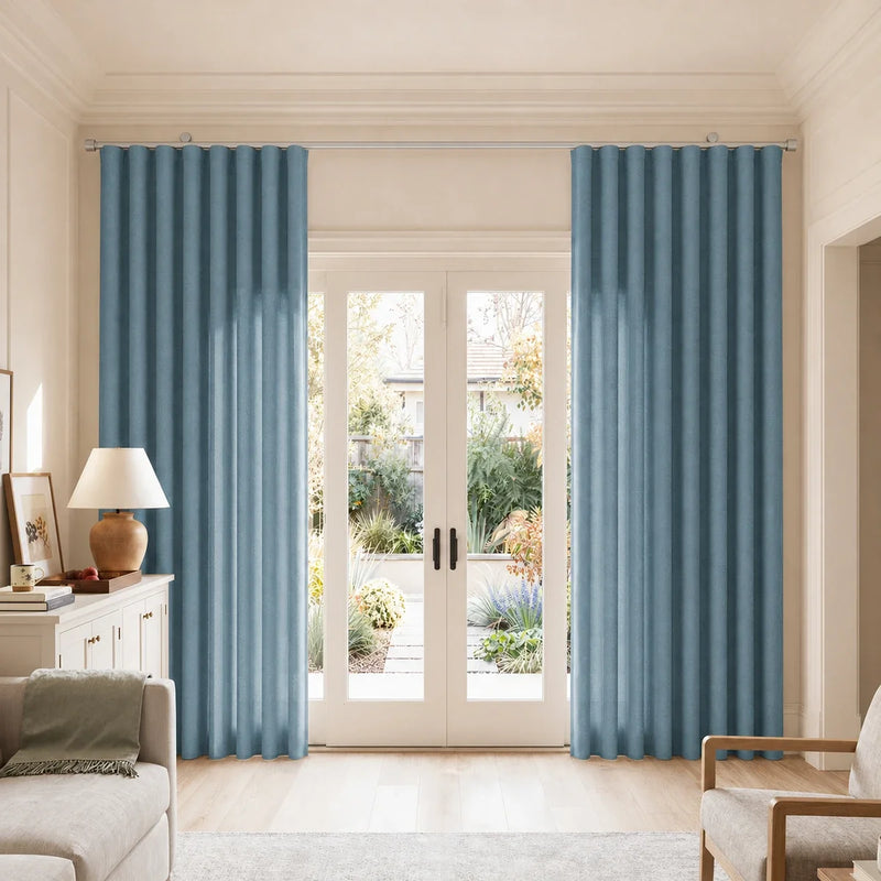 Birkin Velvet S-fold Curtains with Belt Hook - Cato Traverse Rod