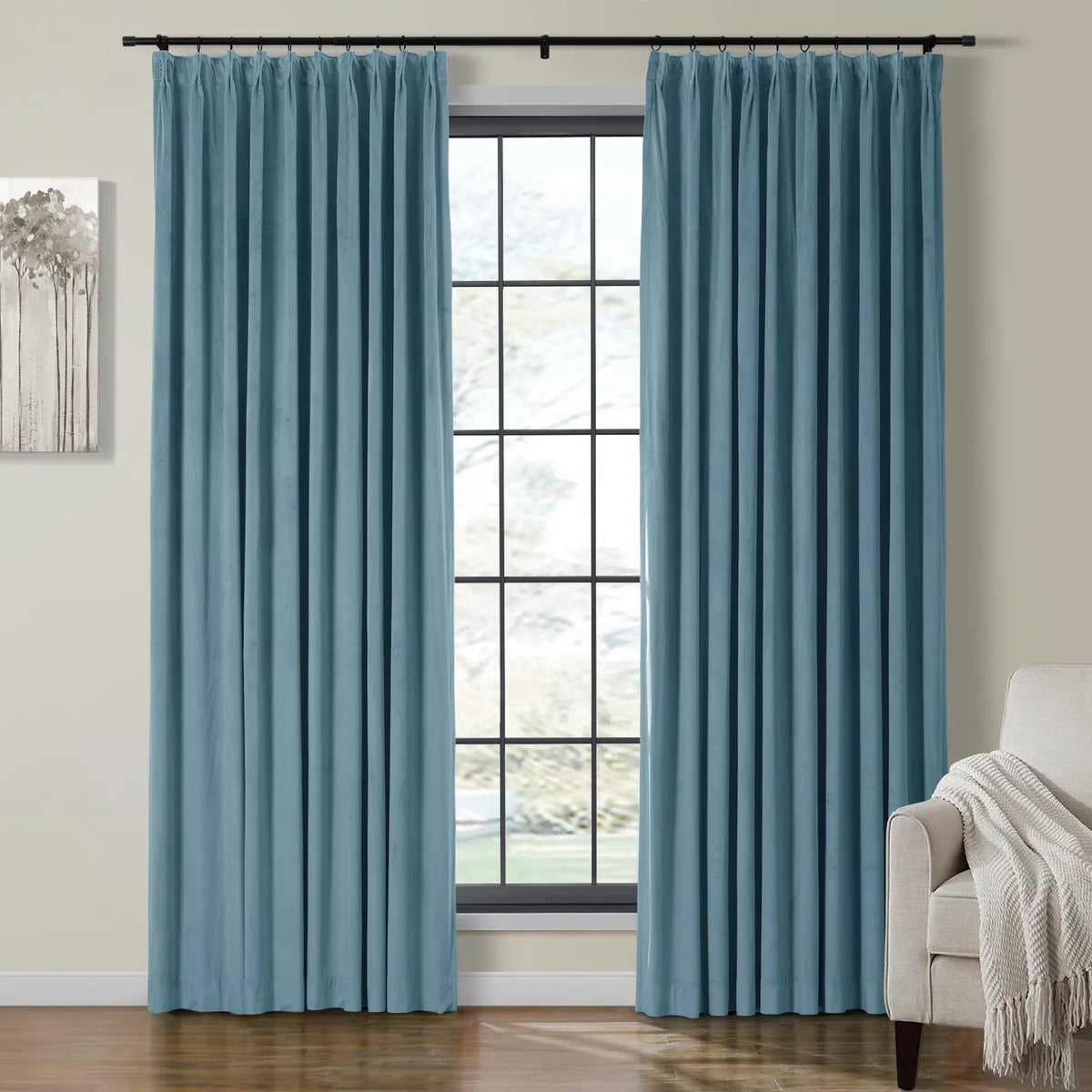 Birkin Velvet Pleated Curtains