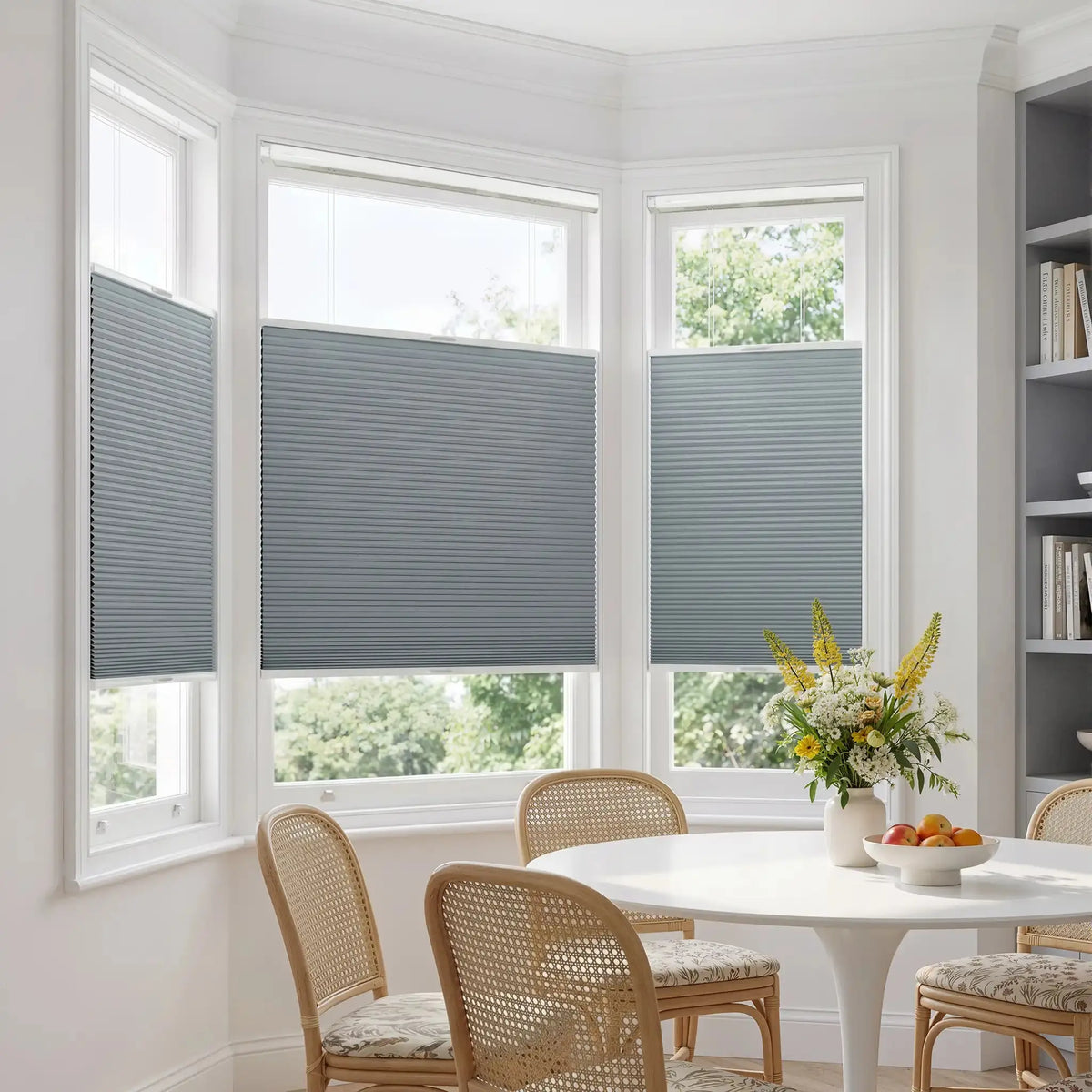 Aura No-Drill Top Down Bottom Up Blockout Cellular Window Blinds Cordless