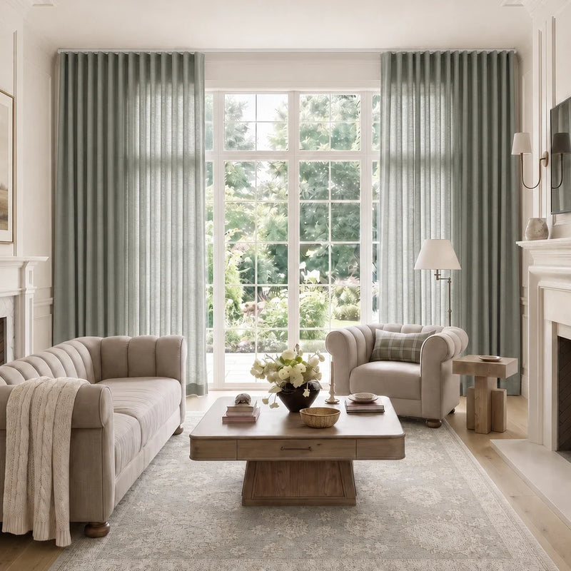 Isabella Cotton S-fold Curtains with Belt Hook - Lora Track