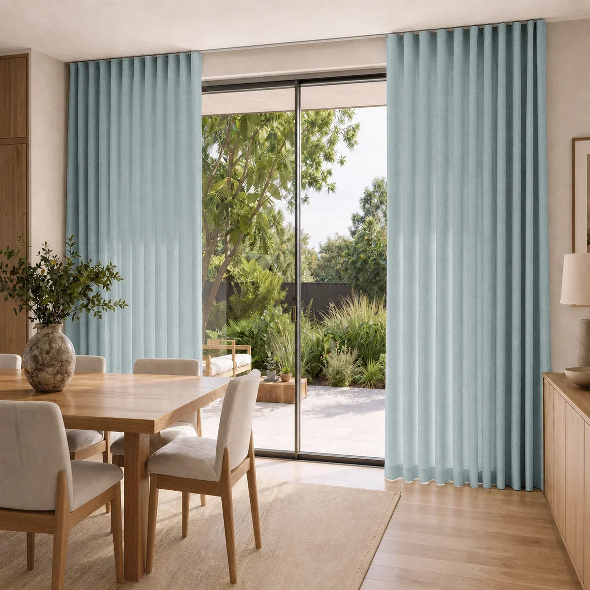 Isabella Cotton S-fold Curtains with Belt Hook - Leo Track