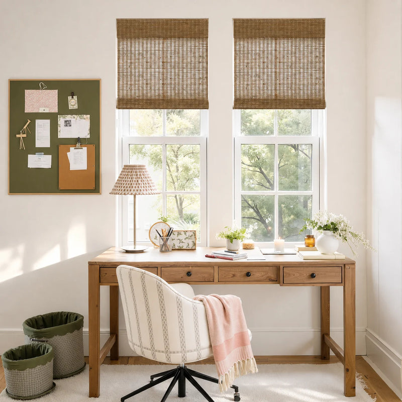 Rae Natural Ramie Jute Woven Wood Shades - Series W