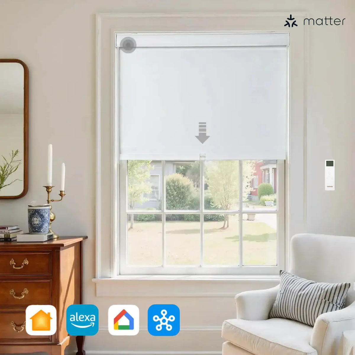 Alvin Motorised Waterproof Blockout Roller Blind