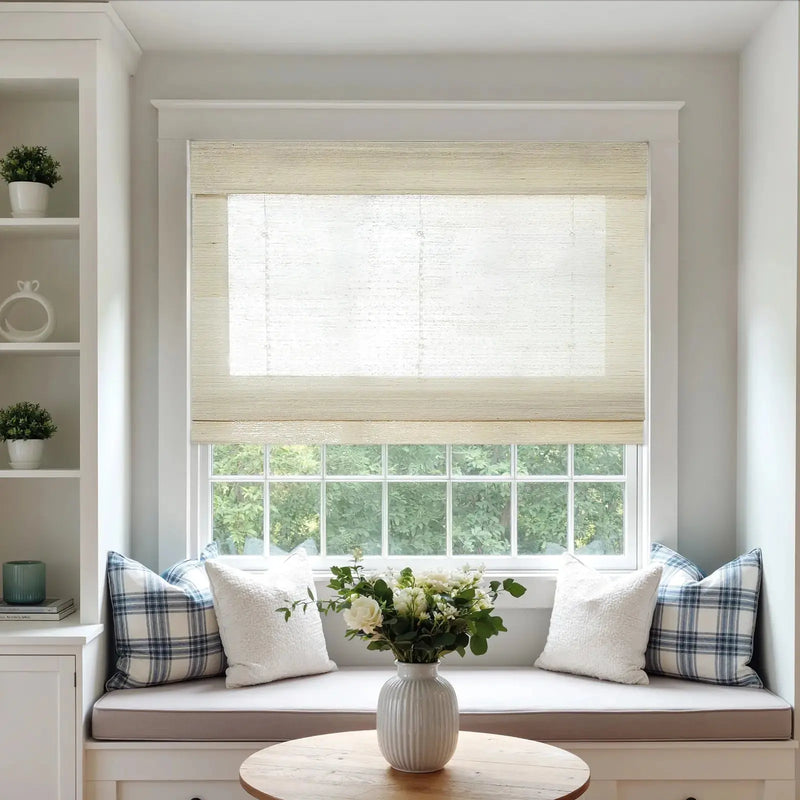 Rae Natural Ramie Jute Woven Wood Blinds - Series M