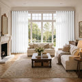 Liz Linen Ripple Fold Curtain with Belt Hook - Lora Track- -TWOPAGES