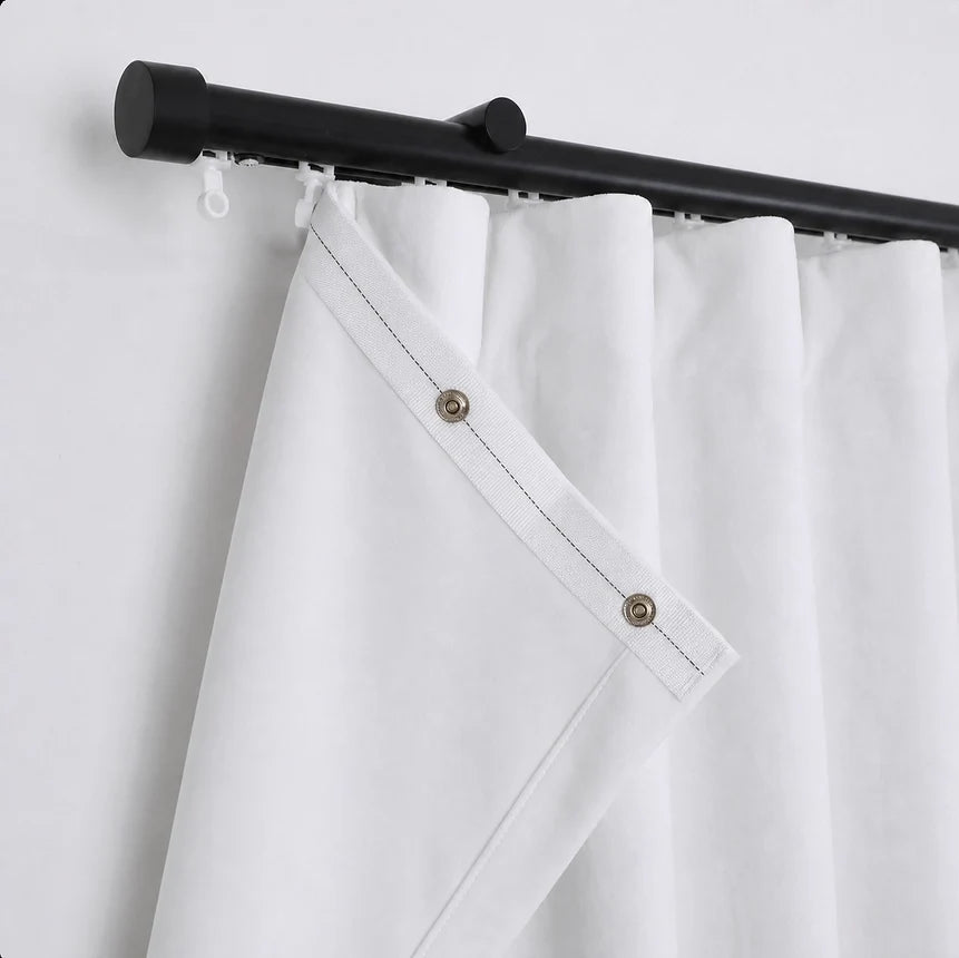 Birkin Velvet S-fold Curtains with Snap Tape - Cato Traverse Rod