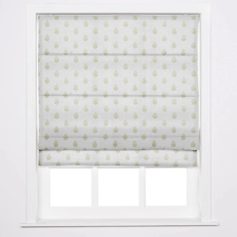 Stefana Silber x TWOPAGES Printed Linen Blend Roman Blind Cord Lift