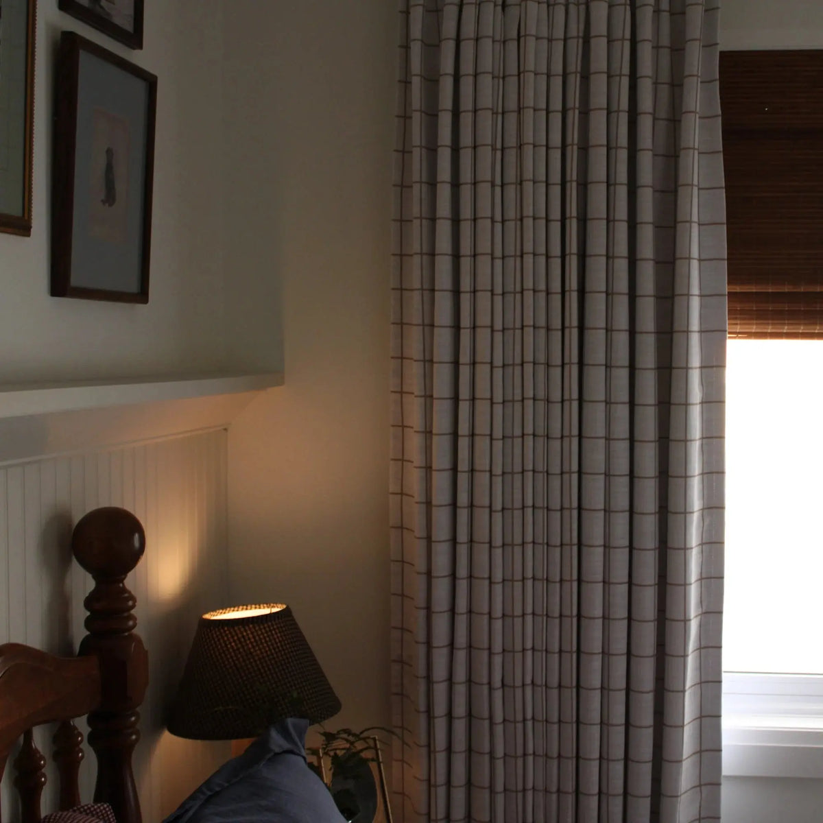 Stefana Silber x TWOPAGES Graphic Printed Linen Blend Pleated Curtains
