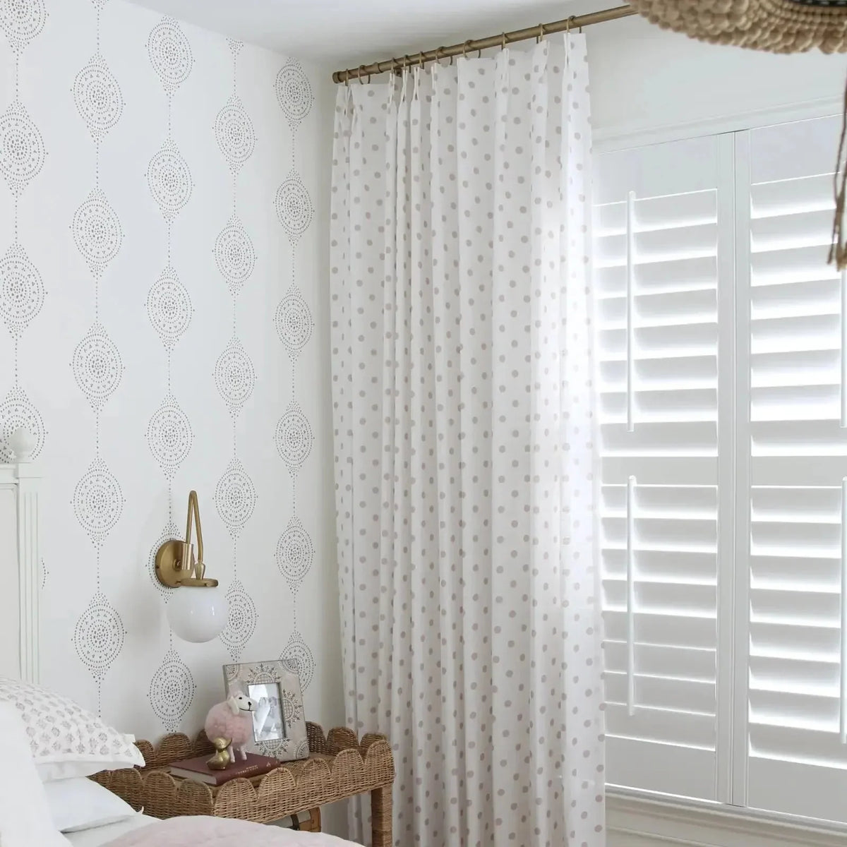 Stefana Silber x TWOPAGES Graphic Printed Linen Blend Pleated Curtains