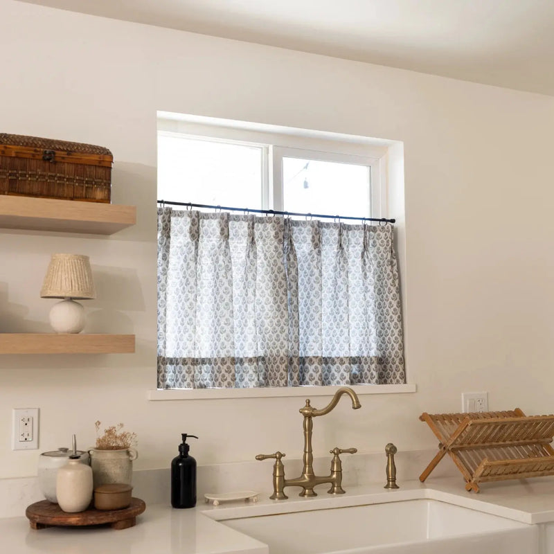 Rebecca Hughes x TWOPAGES Classic Vintage Printed Cotton Pleated Curtains