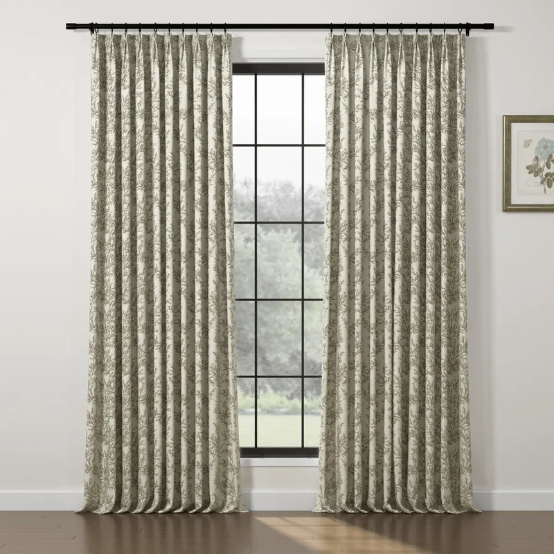 Sara Le x TWOPAGES Vintage Printed Linen Pleated Curtains
